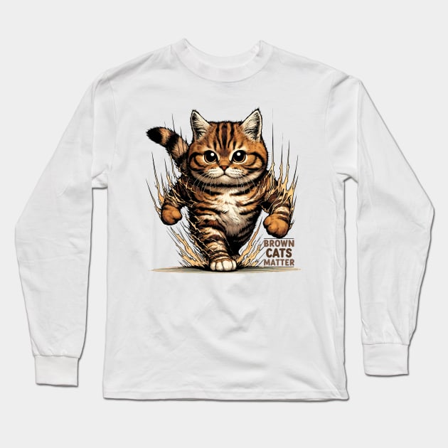 Purrfect Brown Tabby Cat Long Sleeve T-Shirt by Cutetopia